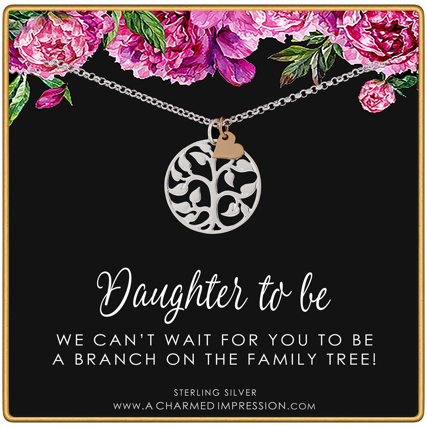 Daughter to Be Tree with Heart Necklace on Card