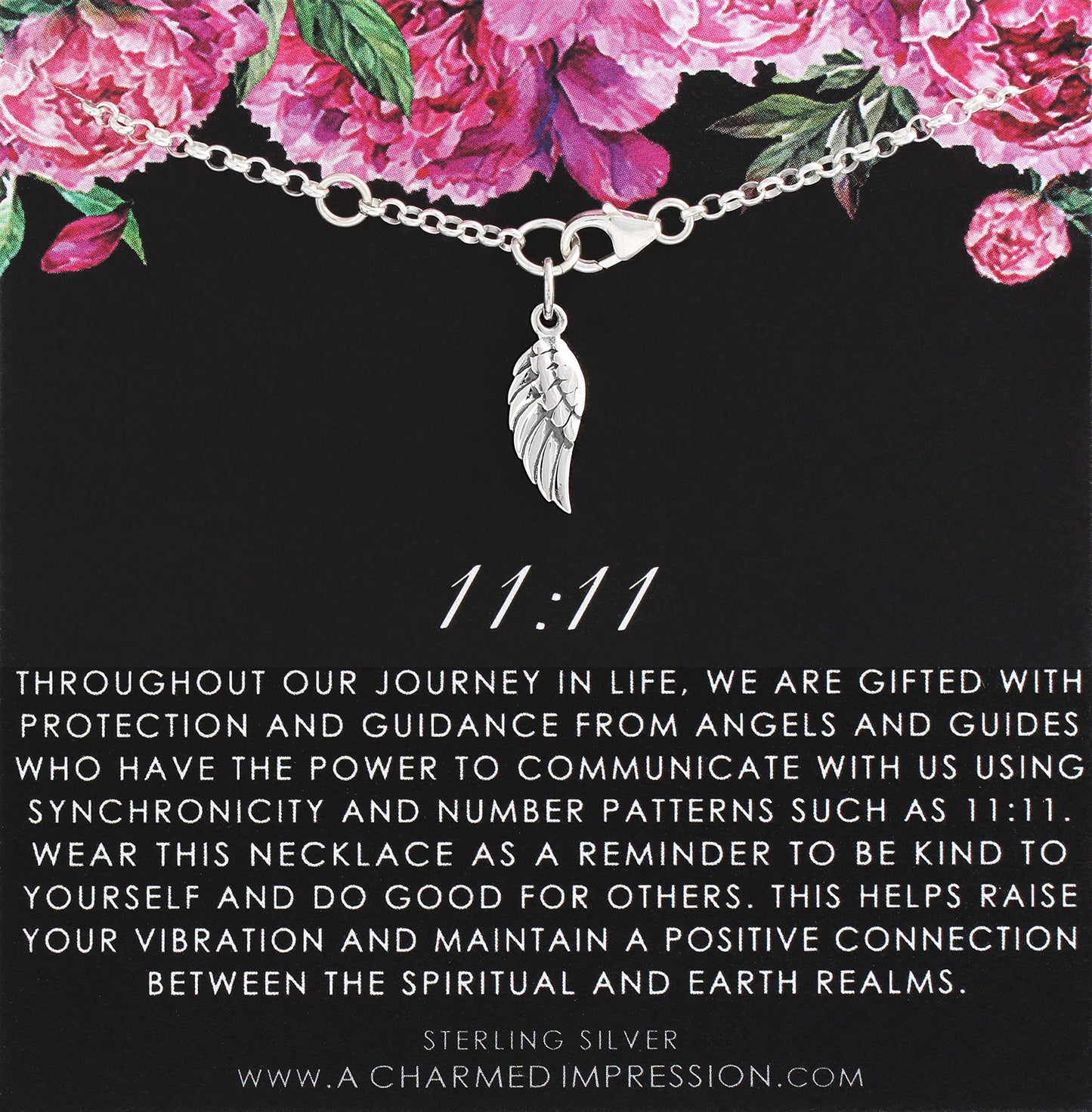 A Charmed Impression 11 11 Bracelet • Angel Wing Charm • Silver Bracelet •  Spiritual Healing