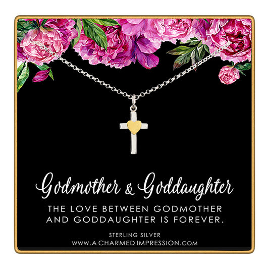 Godmother Gifts from Godchild • Thoughtful Gift to Goddaughter • Silver Necklace • Godmother Proposal • Baptism Communion Christening Gift • Unique Gifts for Women Girls