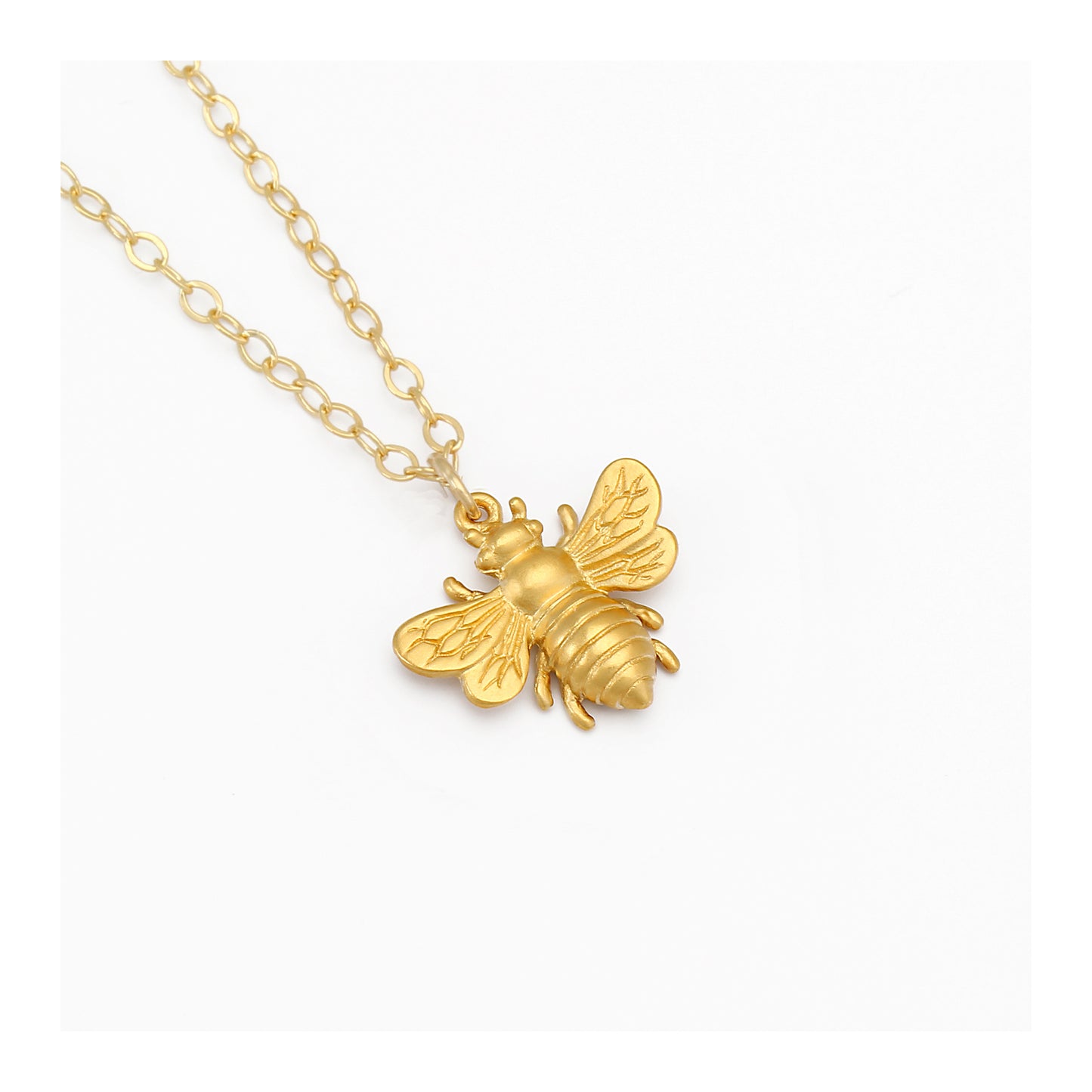 Little Gold Bee Necklace • Gold Honeybee/Bumblebee Charm • Simple Everyday Jewelry • Bridesmaid Gift • Garden Themed Wedding • Save the Bees