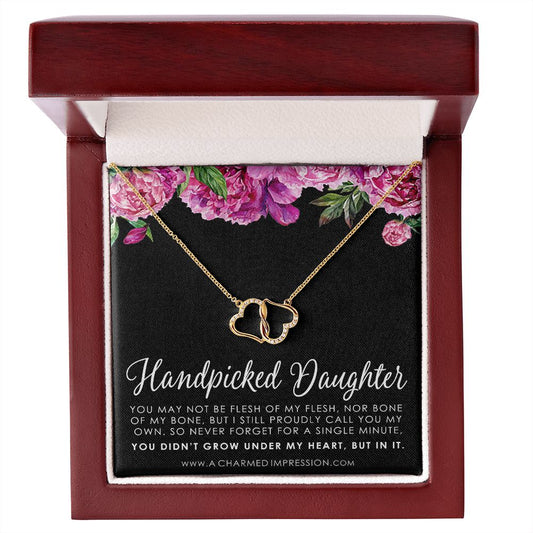 Handpicked Daughter, Stepdaughter Gift, Bonus Daughter, Adopted Child, Gift for Girls, Unbiological Child - Everlasting Love Necklace