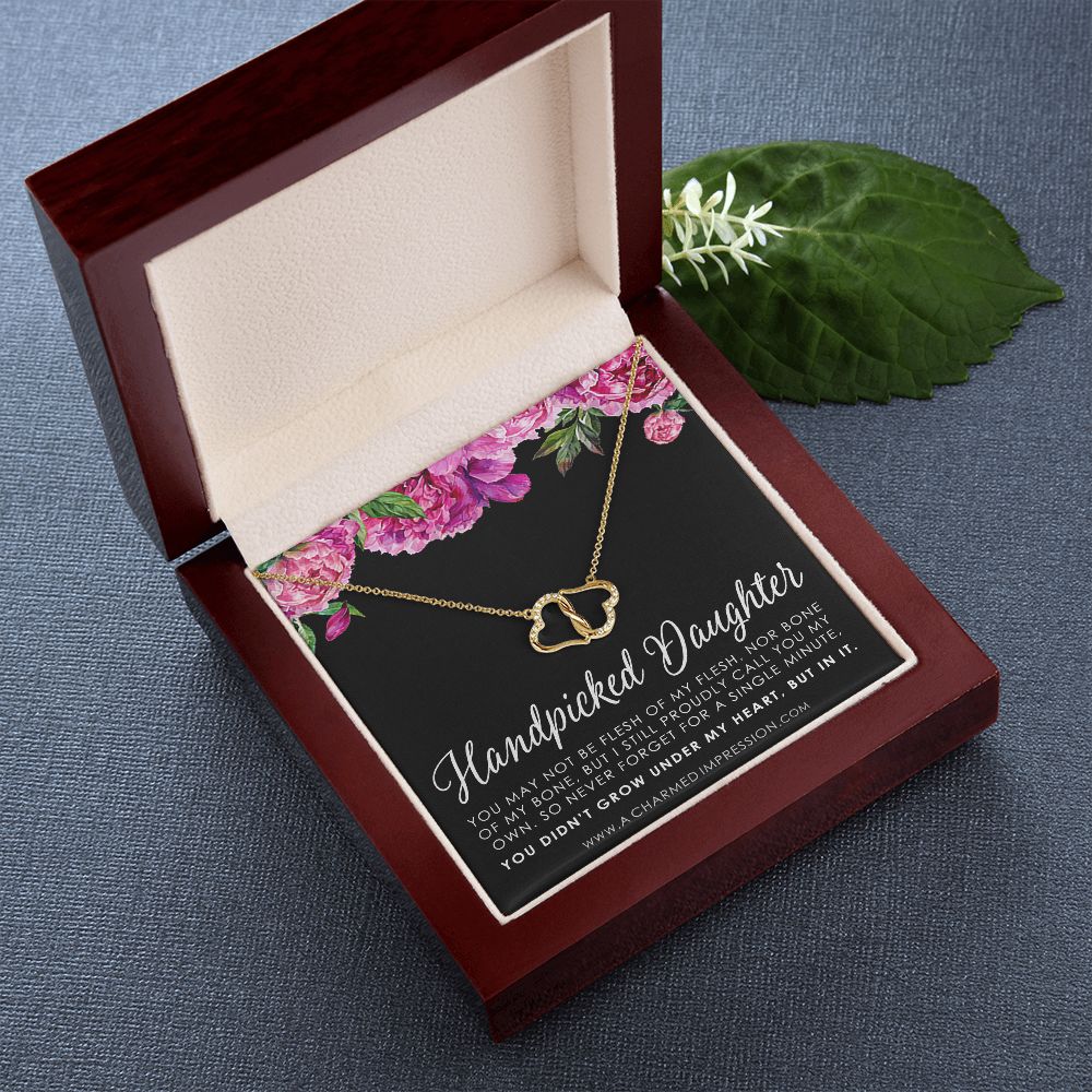 Handpicked Daughter, Stepdaughter Gift, Bonus Daughter, Adopted Child, Gift for Girls, Unbiological Child - Everlasting Love Necklace