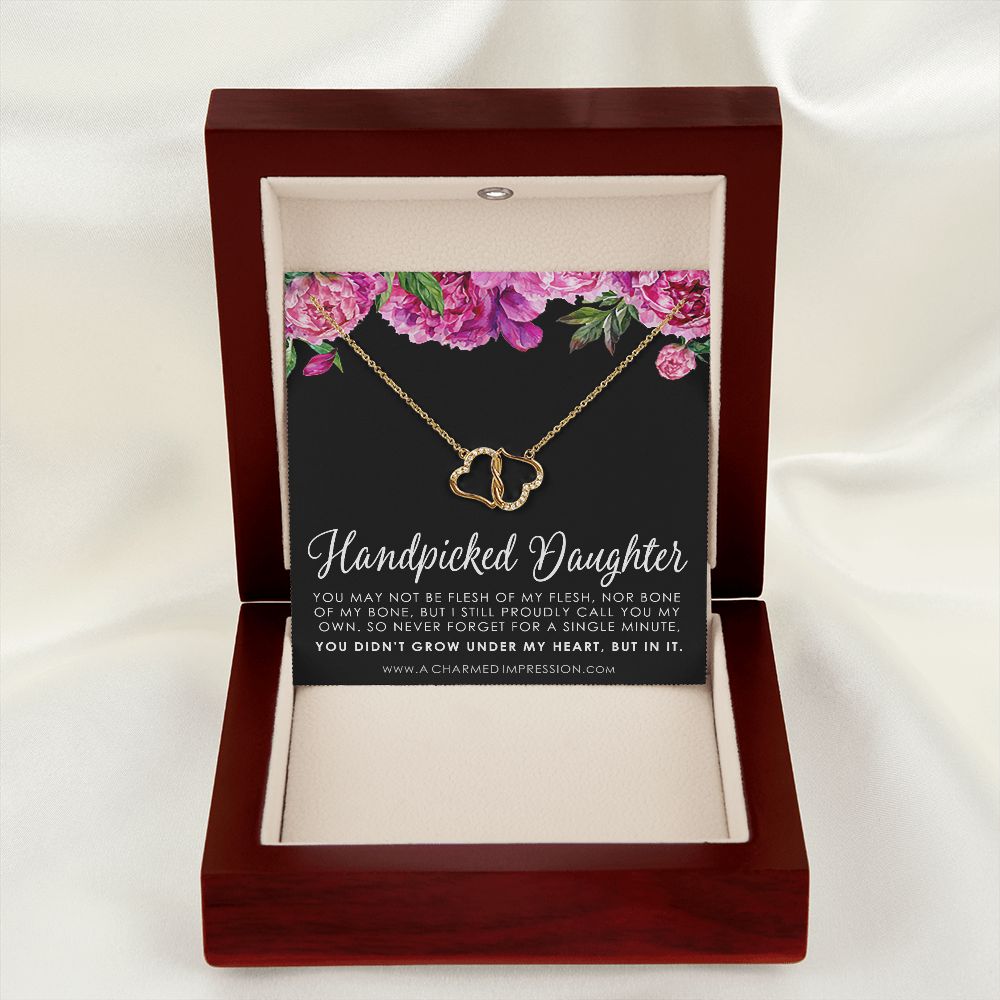 Handpicked Daughter, Stepdaughter Gift, Bonus Daughter, Adopted Child, Gift for Girls, Unbiological Child - Everlasting Love Necklace