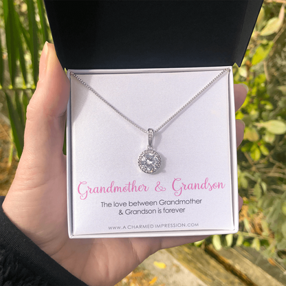 A Charmed Impression Grandma Gift from Grandson, Grandmother Grandson Gift, Grandmother Necklace, to My Grandma from Grandson Jewelry, Top Grandma Gift - Eternal Hope Necklace