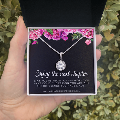 Retirement Gift for Women • Enjoy the Next Chapter • Congratulations • Promotion • You'll be Missed • Be Proud of the Difference You Have Made - Eternal Hope Neclace