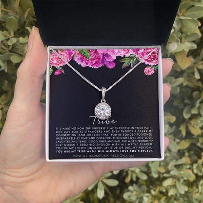 Tribe Necklace, Friendship Jewelry for Best Friend, Soul Sisters, Gift for Close Friend, Friendship Necklace, Bestie Gift, BFF Gift  - Floral Eternal Hope Neclace