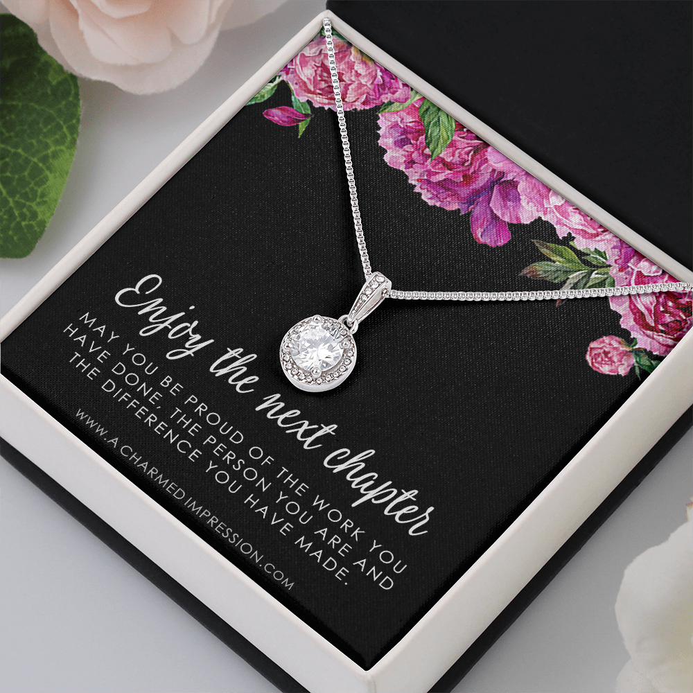 Retirement Gift for Women • Enjoy the Next Chapter • Congratulations • Promotion • You'll be Missed • Be Proud of the Difference You Have Made - Eternal Hope Neclace