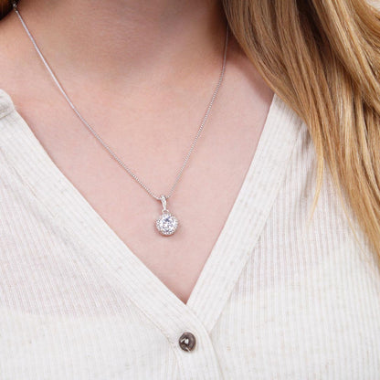 for My Mom • You are The World • Mother's Gift from Child • 14k White Gold • Eternal Hope Charm