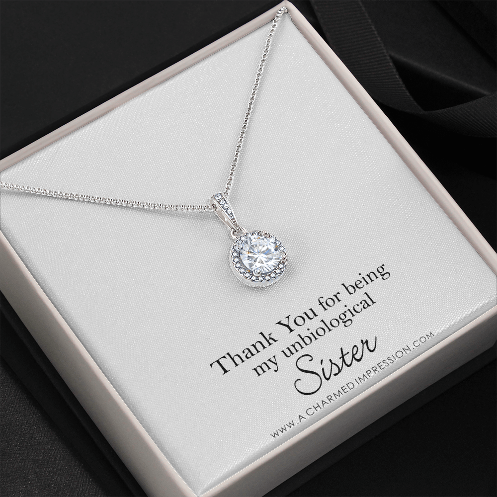Unbiological Sister Necklace, Bonus Sister Gift, Sister-in-Law Gift, Jewelry for Sister in Law, Step Sister Gift, Soul Sister, Best Friend - Eternal Hope Necklace