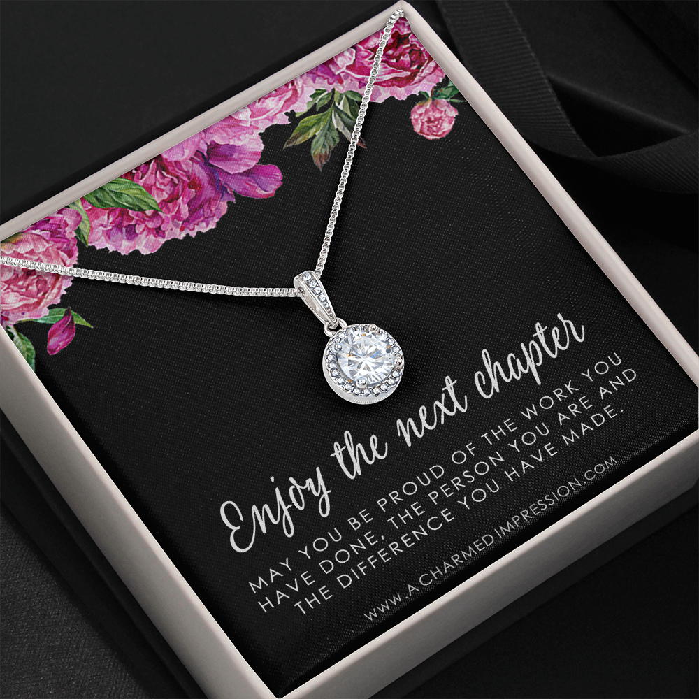 Retirement Gift for Women • Enjoy the Next Chapter • Congratulations • Promotion • You'll be Missed • Be Proud of the Difference You Have Made - Eternal Hope Neclace