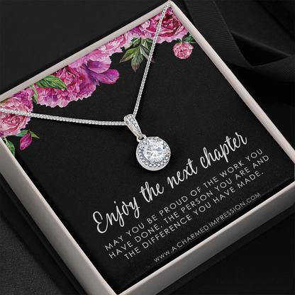 Retirement Gift for Women • Enjoy the Next Chapter • Congratulations • Promotion • You'll be Missed • Be Proud of the Difference You Have Made - Eternal Hope Neclace