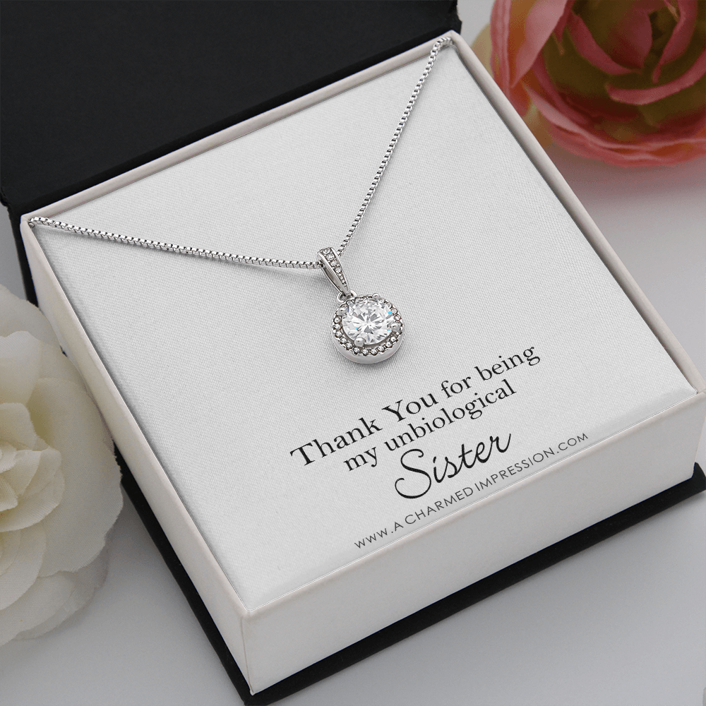 Unbiological Sister Necklace, Bonus Sister Gift, Sister-in-Law Gift, Jewelry for Sister in Law, Step Sister Gift, Soul Sister, Best Friend - Eternal Hope Necklace