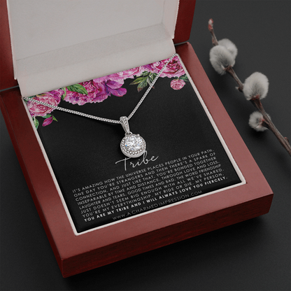 Tribe Necklace, Friendship Jewelry for Best Friend, Soul Sisters, Gift for Close Friend, Friendship Necklace, Bestie Gift, BFF Gift  - Floral Eternal Hope Neclace