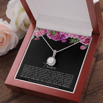 Tribe Necklace, Friendship Jewelry for Best Friend, Soul Sisters, Gift for Close Friend, Friendship Necklace, Bestie Gift, BFF Gift  - Floral Eternal Hope Neclace