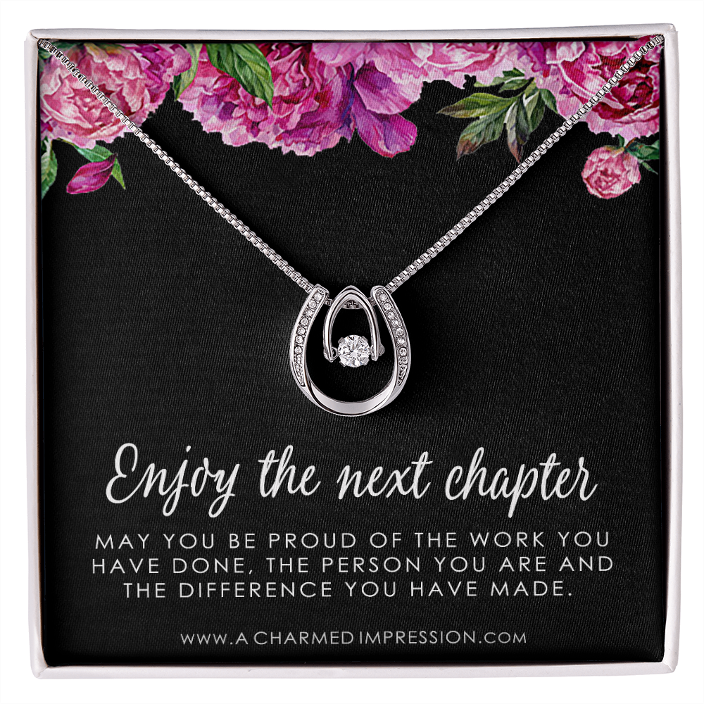 Retirement Gift for Women • Enjoy the Next Chapter • Congratulations • Promotion • You'll be Missed • Be Proud of the Difference You Have Made - Lucky In Love Necklace
