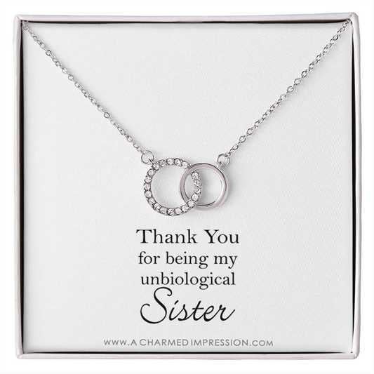Unbiological Sister Necklace, Bonus Sister Gift, Sister-in-Law Gift, Jewelry for Sister in Law, Step Sister Gift, Soul Sister, Best Friend - Perfect Pair Neckace