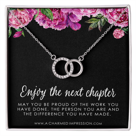 Retirement Gift for Women • Enjoy the Next Chapter • Congratulations • Promotion • You'll be Missed • Be Proud of the Difference You Have Made - Perfect Pair Neckace