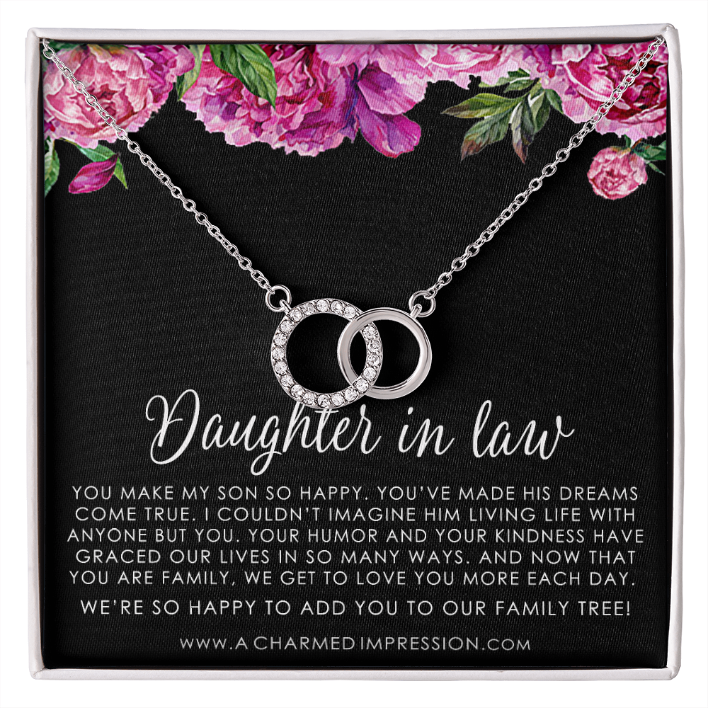 Gift for Daughter in law • Marriage Gifts • Weddings • Joined Forever by Family • Perfect Pair Neckace