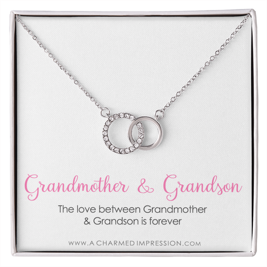 Grandma Gift from Grandson, Grandmother Grandson Gift, Grandmother Necklace, to My Grandma from Grandson Jewelry, Top Grandma Gift -  Perfect Pair Neckace