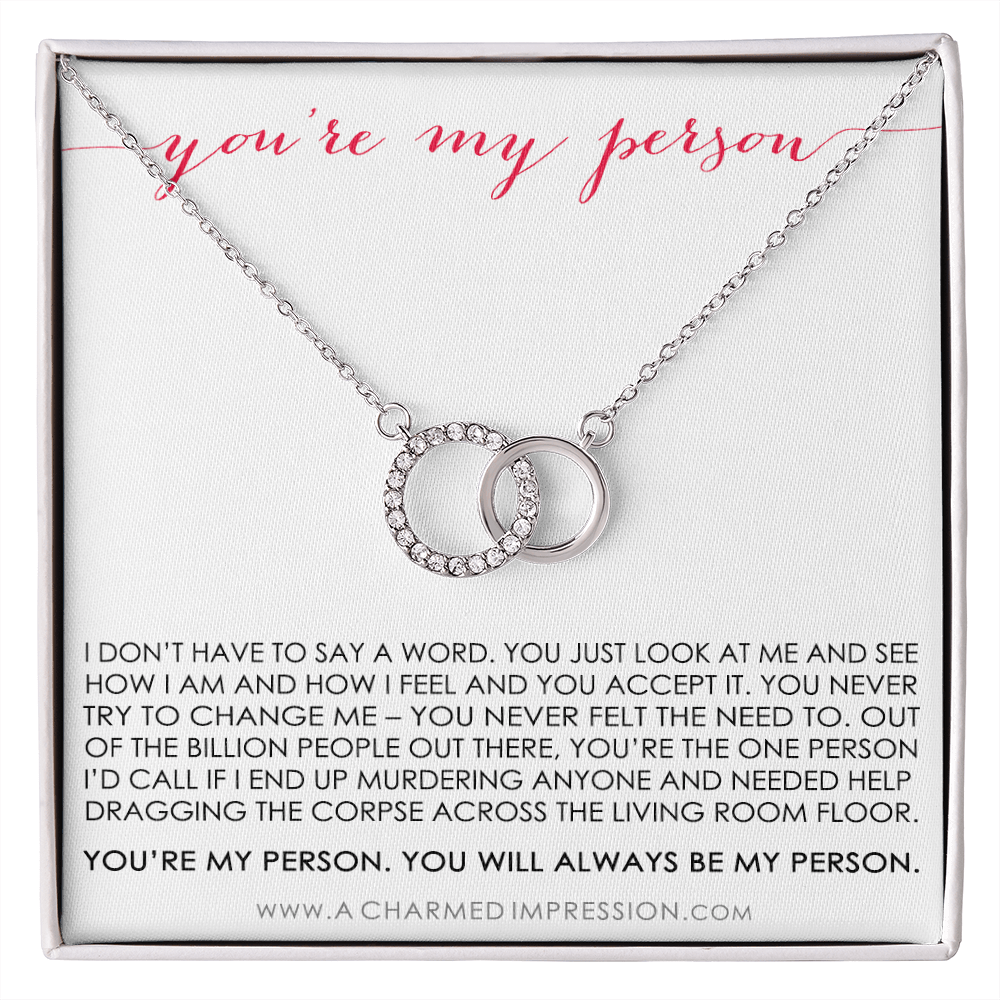 You Are My Person Gift, Best Friend Gift, You're My Person Necklace, Greys Anatomy Quote, Bestie Gift, BFF Gift - Perfect Pair Neckace