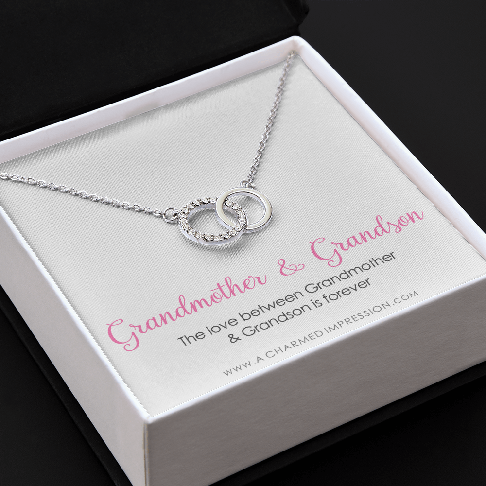 Grandma Gift from Grandson, Grandmother Grandson Gift, Grandmother Necklace, to My Grandma from Grandson Jewelry, Top Grandma Gift -  Perfect Pair Neckace
