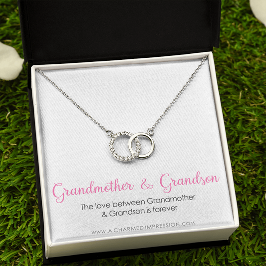 Grandma Gift from Grandson, Grandmother Grandson Gift, Grandmother Necklace, to My Grandma from Grandson Jewelry, Top Grandma Gift -  Perfect Pair Neckace