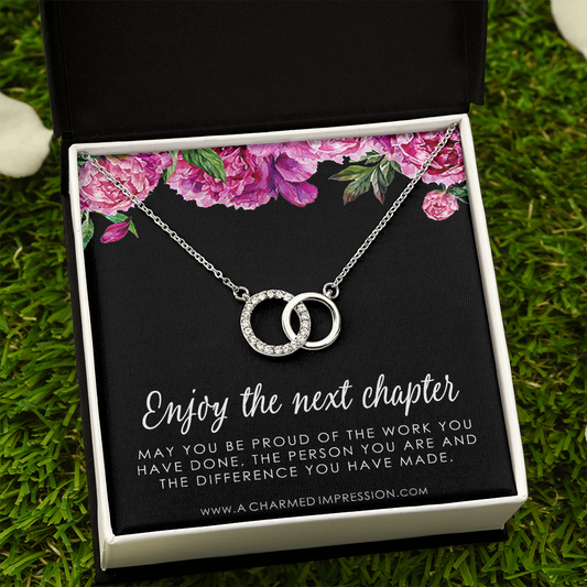 Retirement Gift for Women • Enjoy the Next Chapter • Congratulations • Promotion • You'll be Missed • Be Proud of the Difference You Have Made - Perfect Pair Neckace