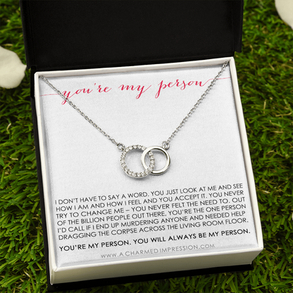 You Are My Person Gift, Best Friend Gift, You're My Person Necklace, Greys Anatomy Quote, Bestie Gift, BFF Gift - Perfect Pair Neckace