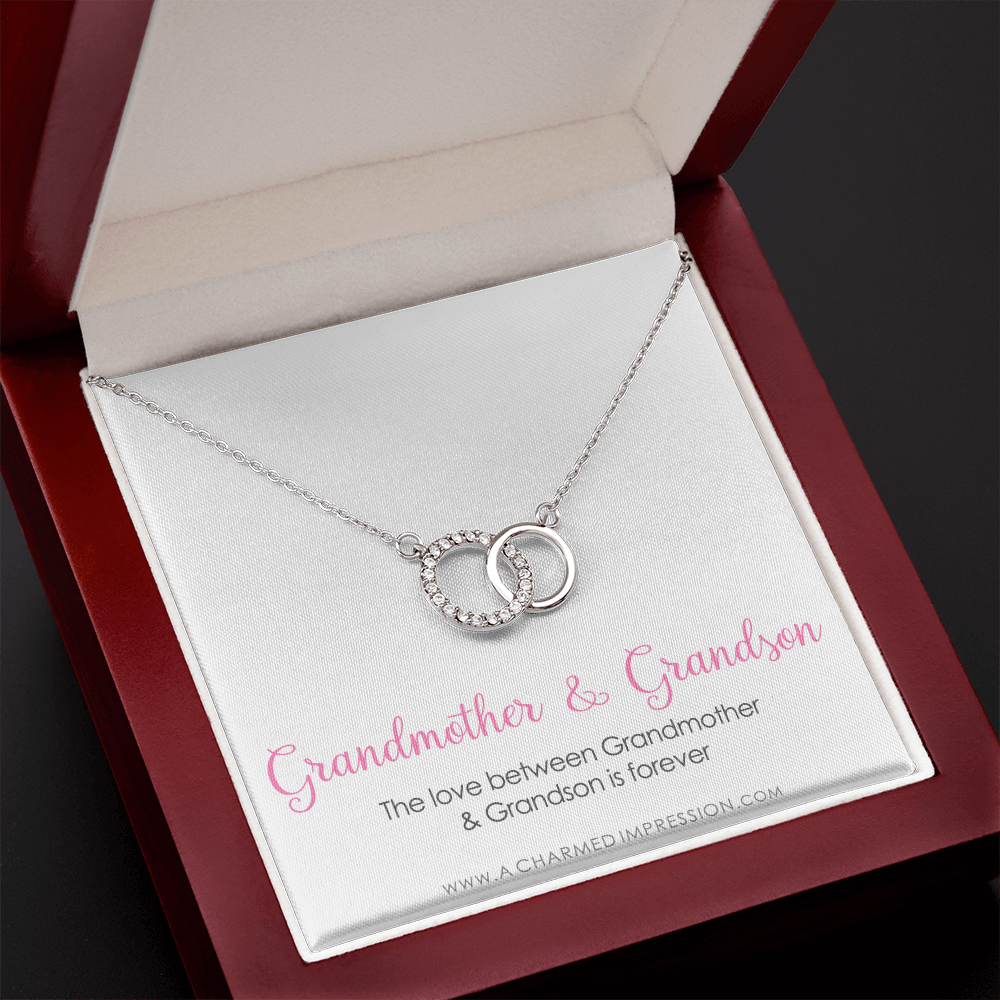 Grandma Gift from Grandson, Grandmother Grandson Gift, Grandmother Necklace, to My Grandma from Grandson Jewelry, Top Grandma Gift -  Perfect Pair Neckace