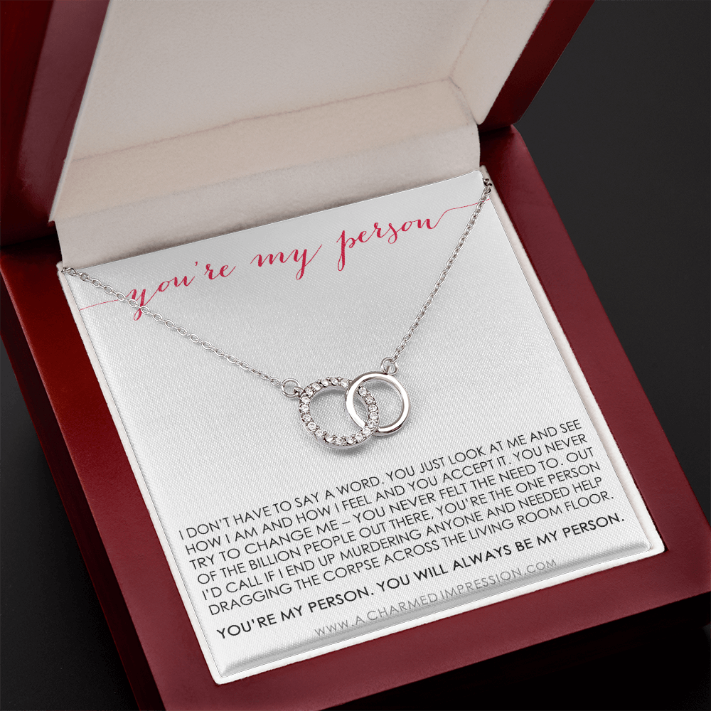 You Are My Person Gift, Best Friend Gift, You're My Person Necklace, Greys Anatomy Quote, Bestie Gift, BFF Gift - Perfect Pair Neckace