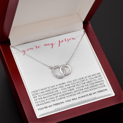 You Are My Person Gift, Best Friend Gift, You're My Person Necklace, Greys Anatomy Quote, Bestie Gift, BFF Gift - Perfect Pair Neckace
