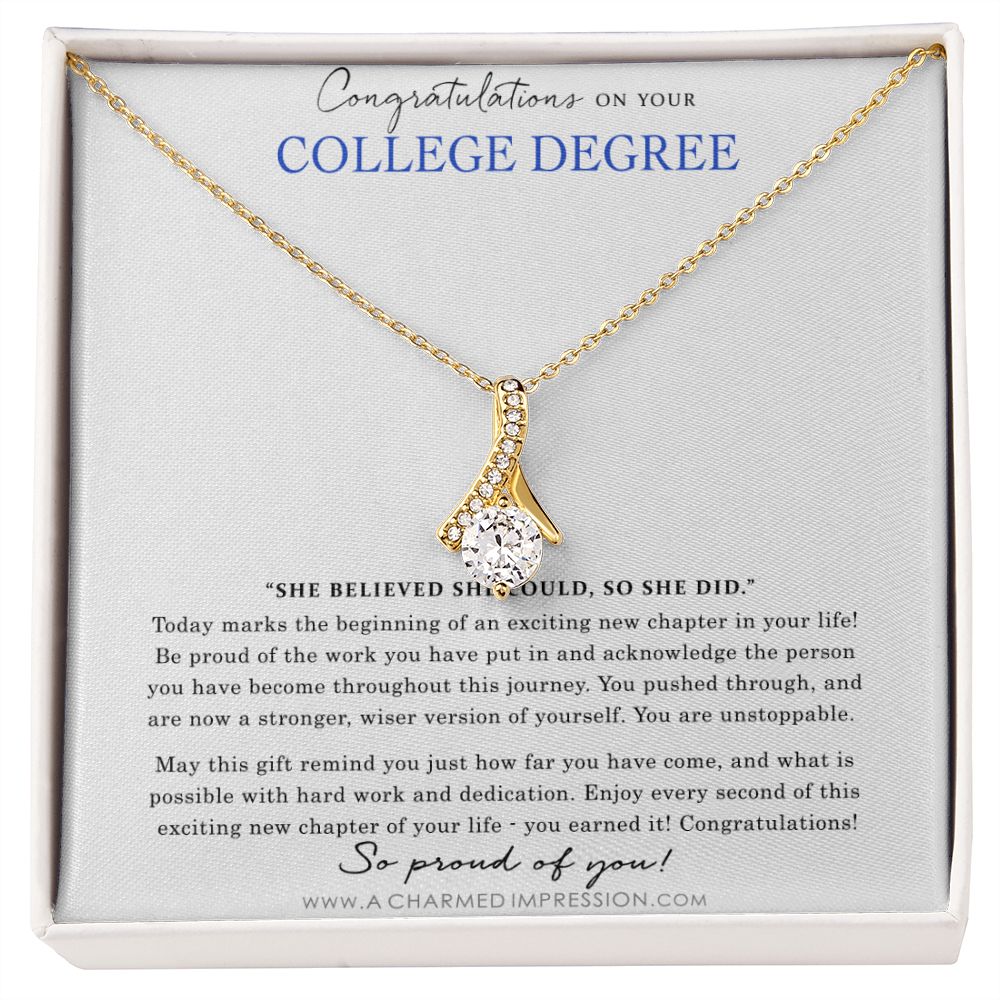 Personalized Graduation Gift - Proud of You - College Degree Cards - Alluring Beauty Necklace