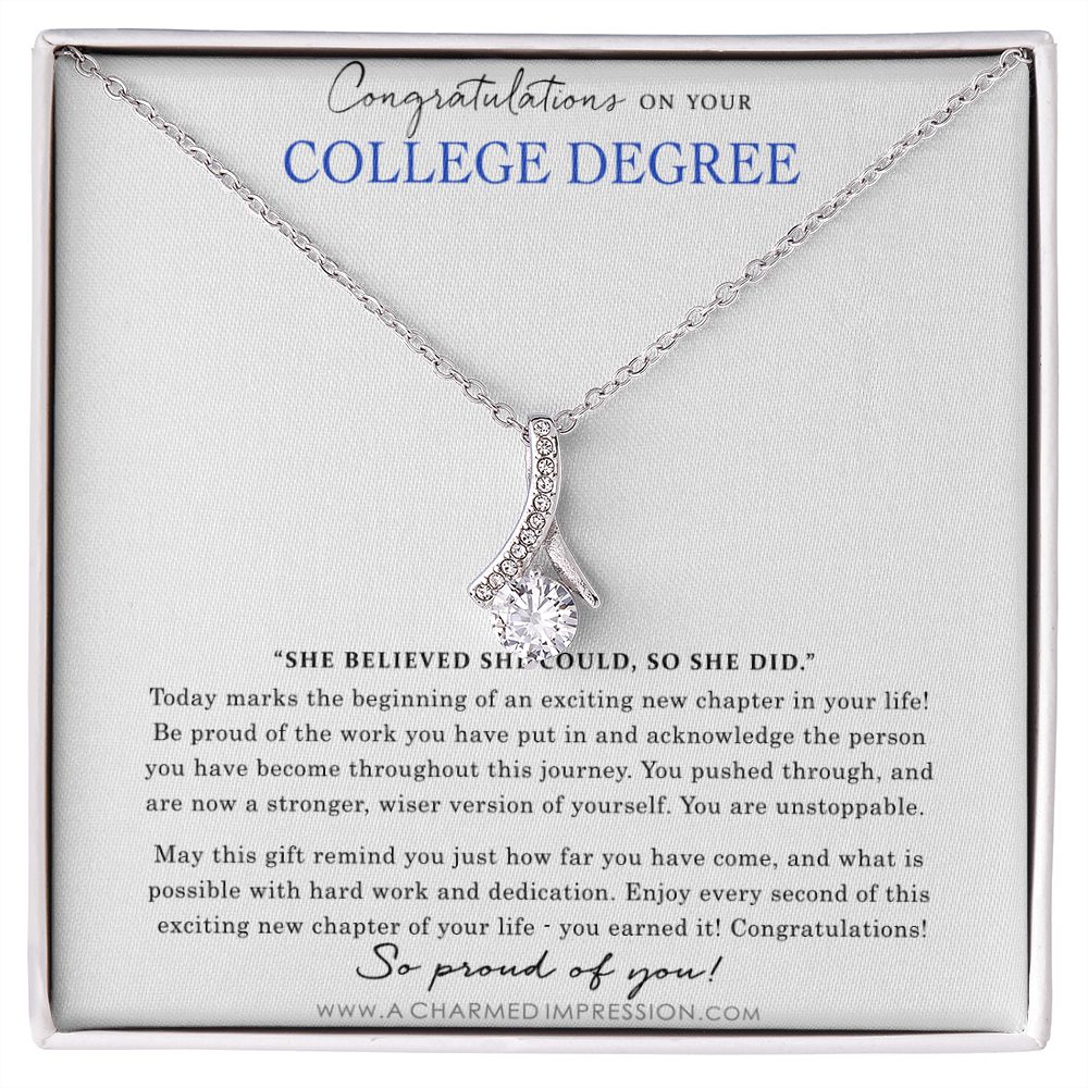 Personalized Graduation Gift - Proud of You - College Degree Cards - Alluring Beauty Necklace