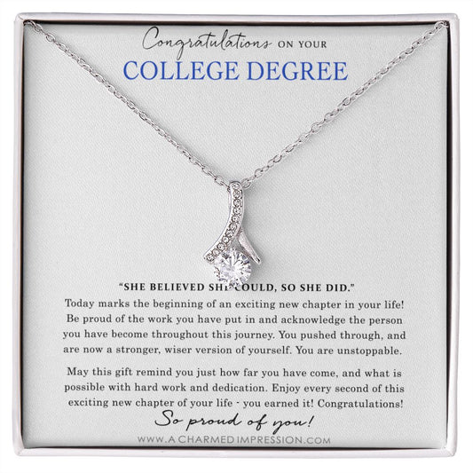 Personalized Graduation Gift - Proud of You - College Degree Cards - Alluring Beauty Necklace