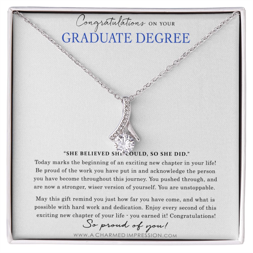 Personalized Graduation Gift Necklace  - Proud of You - Graduate Degree Cards - Alluring Beauty Necklace