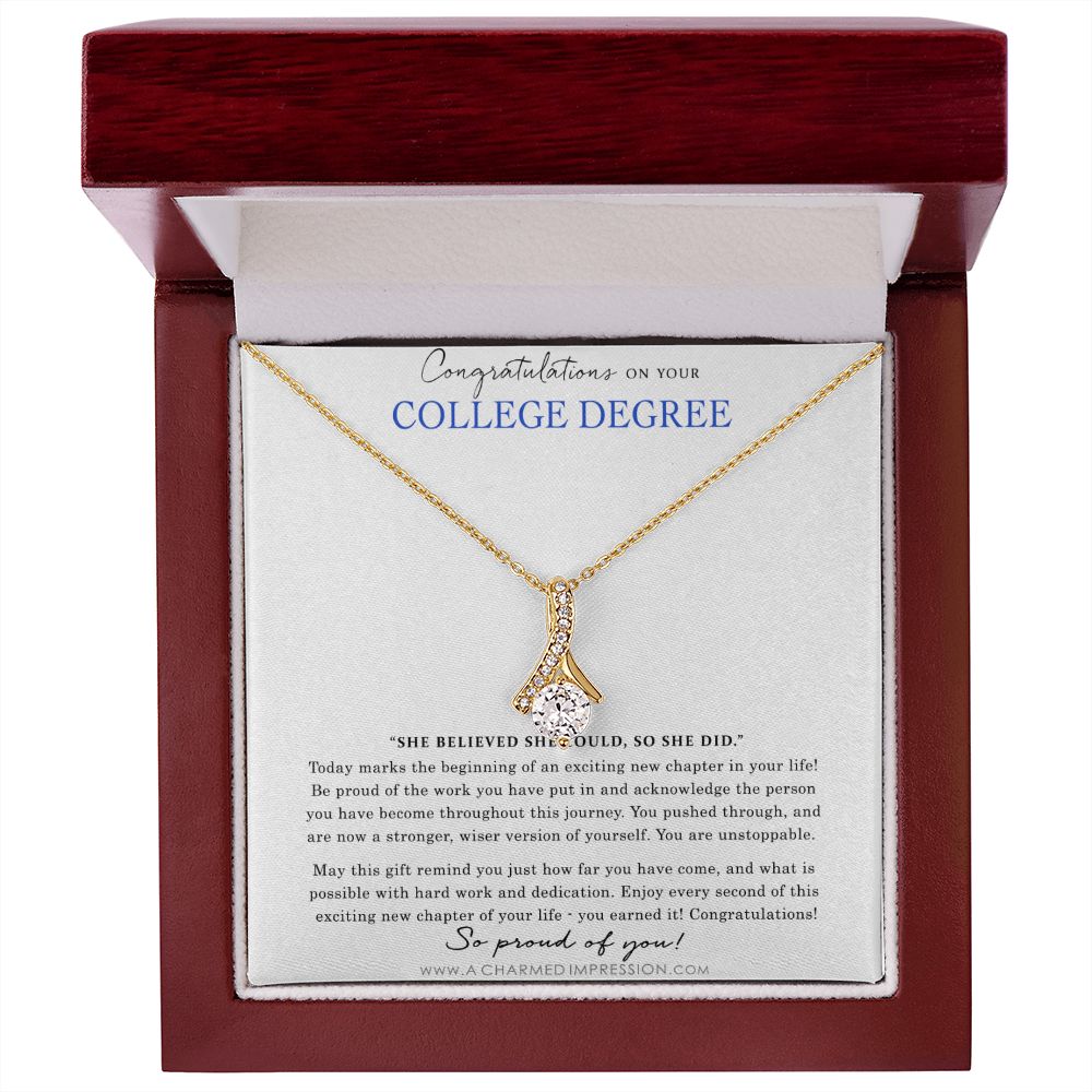 Personalized Graduation Gift - Proud of You - College Degree Cards - Alluring Beauty Necklace
