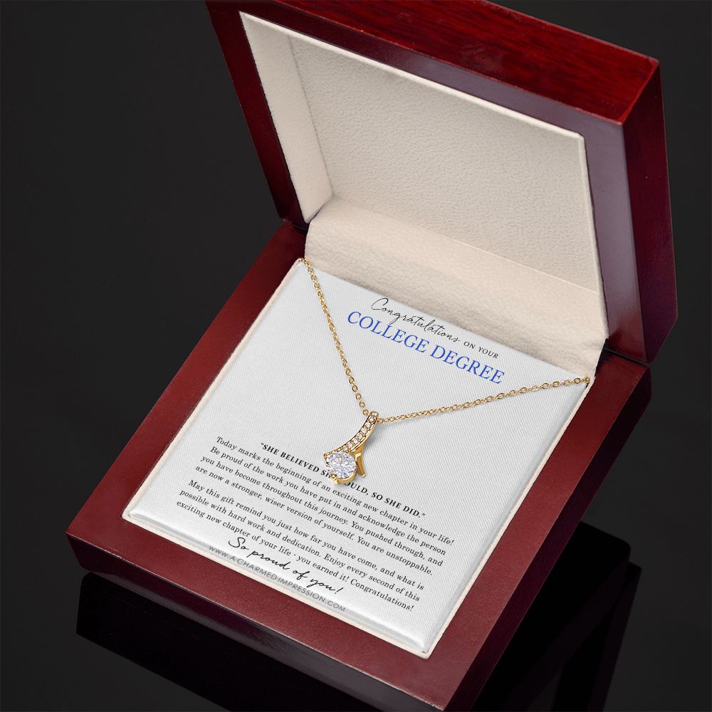 Personalized Graduation Gift - Proud of You - College Degree Cards - Alluring Beauty Necklace