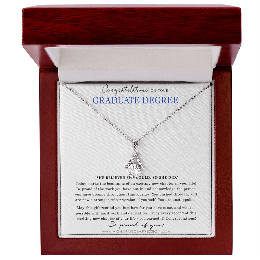Personalized Graduation Gift Necklace  - Proud of You - Graduate Degree Cards - Alluring Beauty Necklace