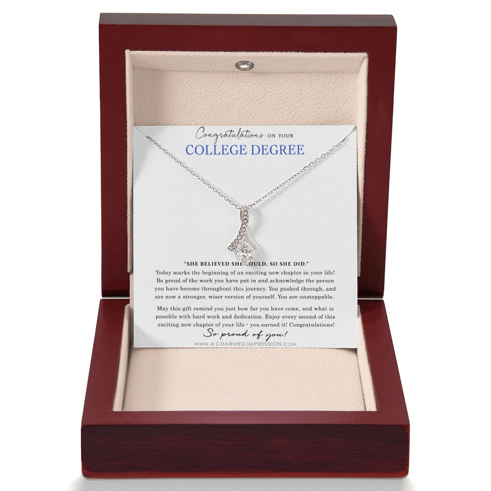 Personalized Graduation Gift - Proud of You - College Degree Cards - Alluring Beauty Necklace
