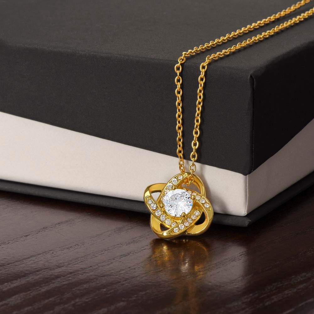 Personalized Graduation Necklace - Proud of You - Doctorate Degree Graduation Cards - Love Knot Necklace