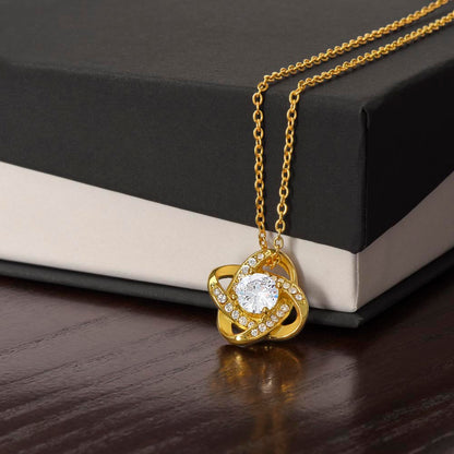 Personalized Graduation Necklace - Proud of You - Doctorate Degree Graduation Cards - Love Knot Necklace