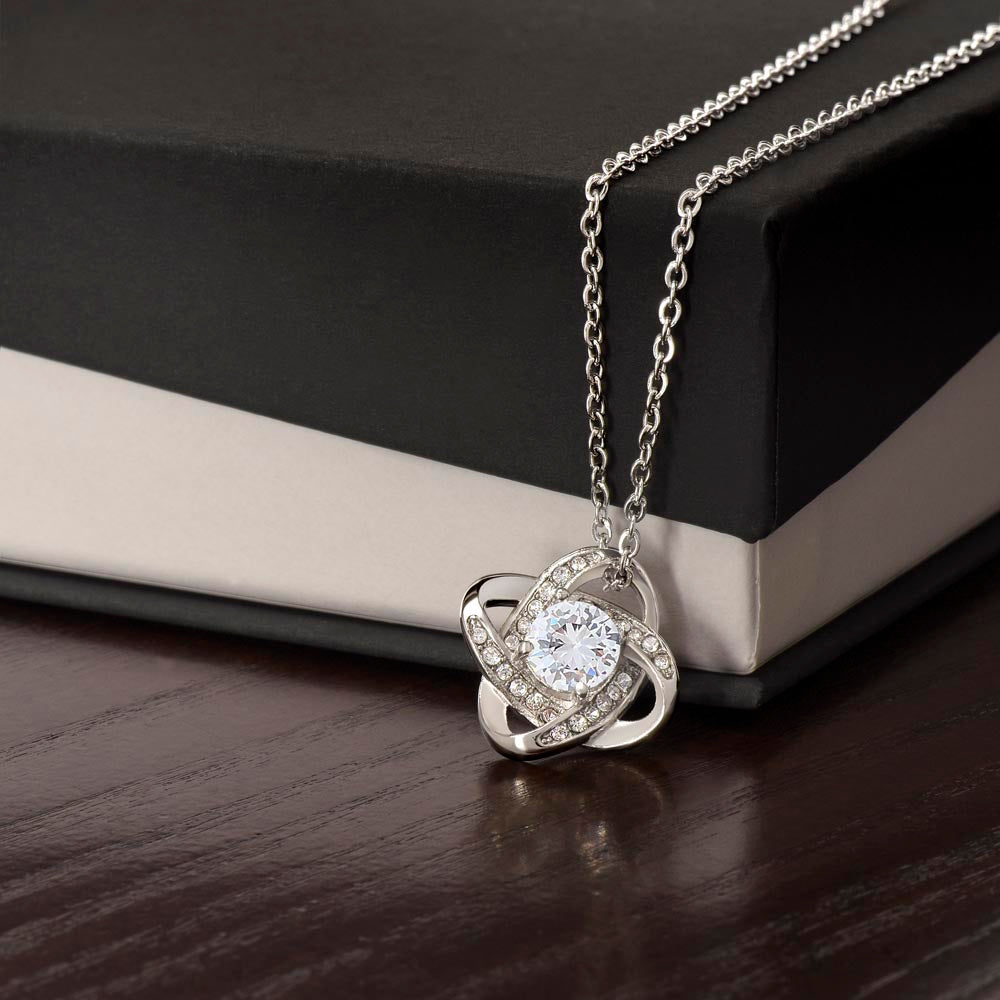 Personalized Graduation Necklace - Proud of You - Doctorate Degree Graduation Cards - Love Knot Necklace