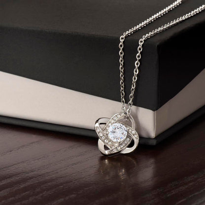 Personalized Graduation Necklace - Proud of You - Doctorate Degree Graduation Cards - Love Knot Necklace