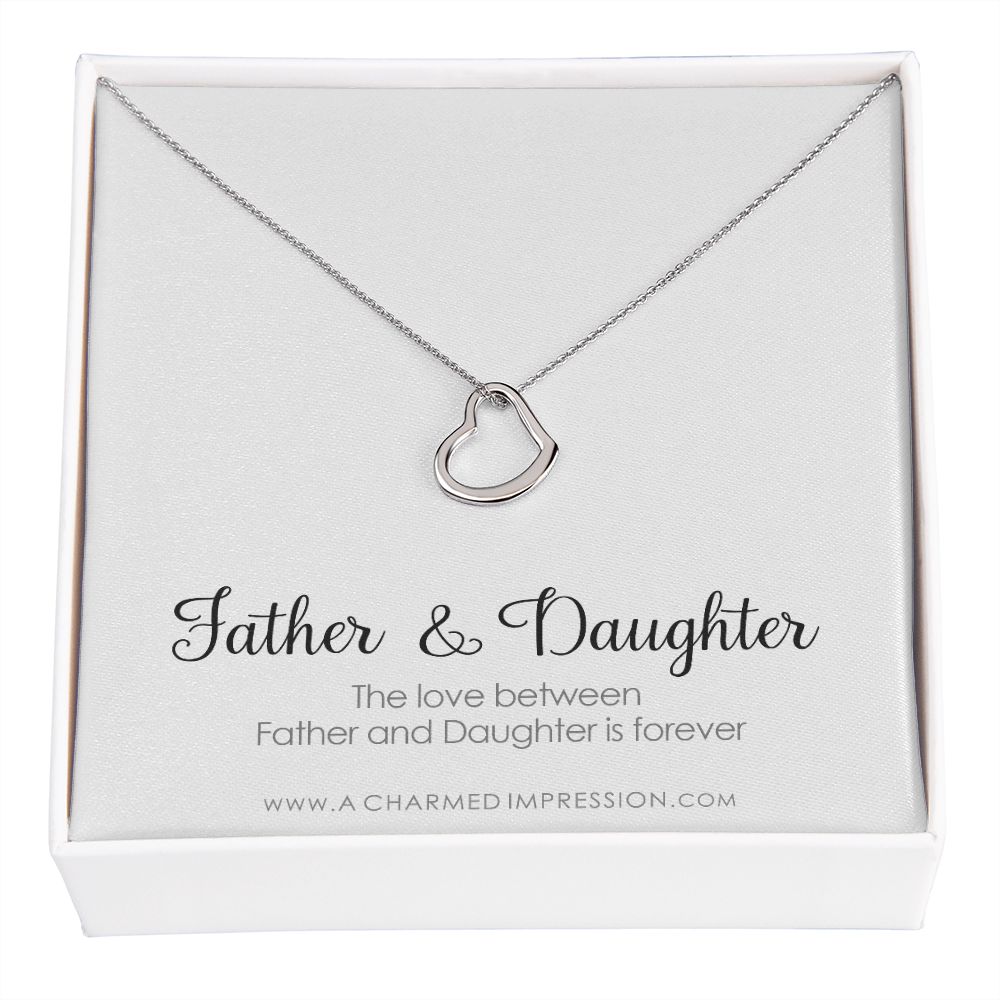 Daughter Gift From Dad, Father & Daughter Gift, Daughter Jewelry, Gift for Daughter, Present for Birthday,  Father's Gift for Daughter - Delicate Heart Necklace