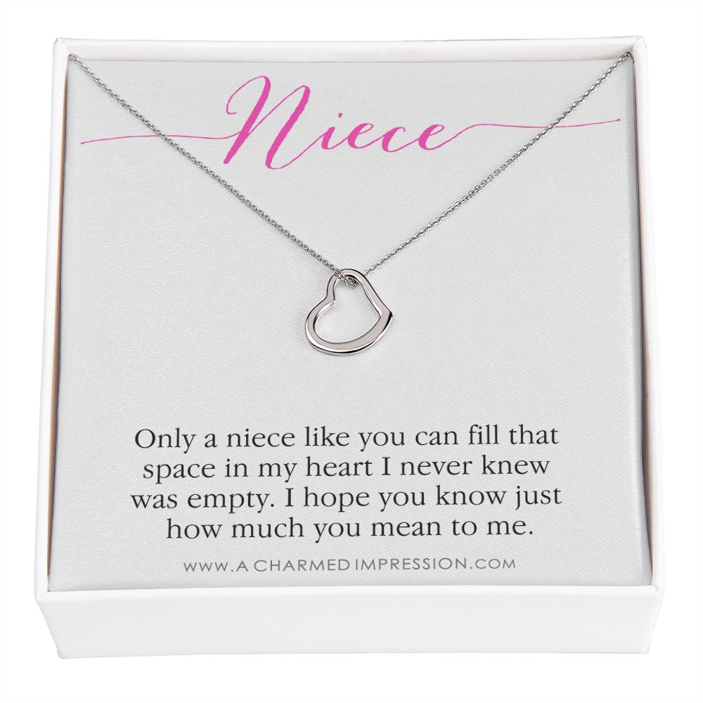 Niece Gift from Aunt, Gift for Niece Necklace, Niece Jewelry, Niece Wedding Gift, Niece Confirmation, Niece Birthday Gift ideas - Delicate Heart Necklace