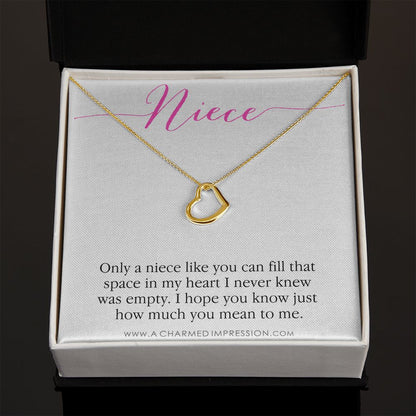 Niece Gift from Aunt, Gift for Niece Necklace, Niece Jewelry, Niece Wedding Gift, Niece Confirmation, Niece Birthday Gift ideas - Delicate Heart Necklace