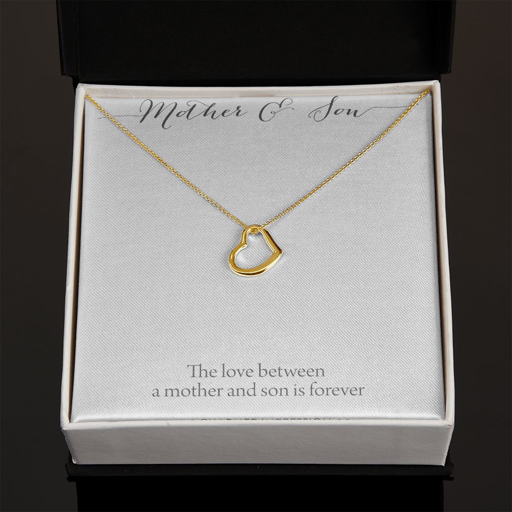 Mother and Son Necklace, Mom Appreciation Present, Boy Mom Gift, for Mom Jewelry, Sentimental Mom Birthday Gifts, Mum and Son Jewellery - Delicate Heart Necklace