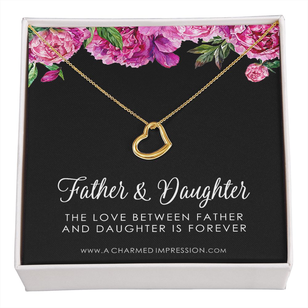 Daughter Gift From Dad, Father & Daughter Gift, Daughter Jewelry, Gift for Daughter, Present for Birthday,  Father's Gift for Daughter - Delicate Heart Necklace