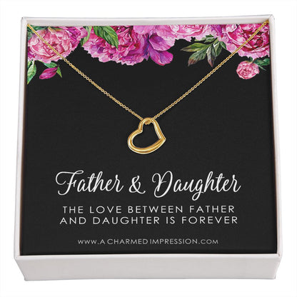 Daughter Gift From Dad, Father & Daughter Gift, Daughter Jewelry, Gift for Daughter, Present for Birthday,  Father's Gift for Daughter - Delicate Heart Necklace