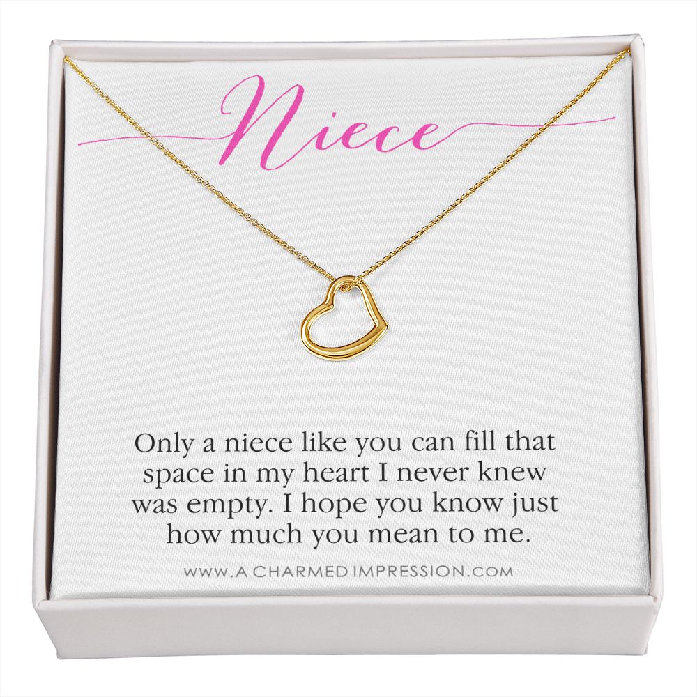 Niece Gift from Aunt, Gift for Niece Necklace, Niece Jewelry, Niece Wedding Gift, Niece Confirmation, Niece Birthday Gift ideas - Delicate Heart Necklace